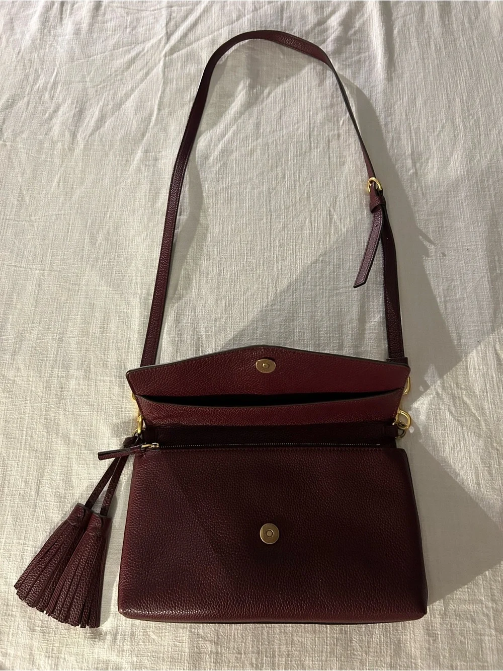 Tory Burch Burgundy McGraw Crossbody